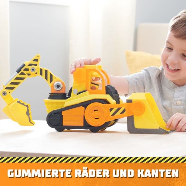 Rubble & Crew - Großes Planierraupen-Baufahrzeug mit Licht- und Geräuscheffekten (Deluxe Fahrzeug) und Rubble-Figur