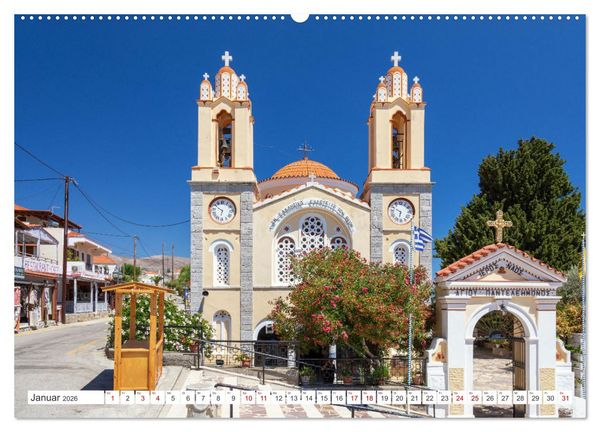 Produktbild: Rhodos und Symi, Perlen in der &Auml;gis (hochwertiger Premium Wandkalender 2026 DIN A2 quer), Kunstdruck in Hochglanz
