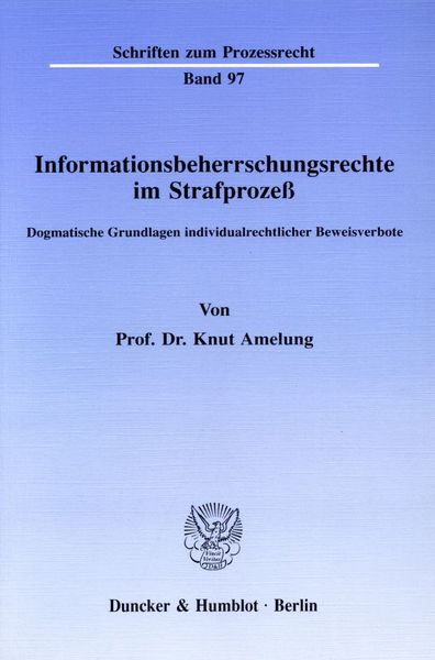 Produktbild: Informationsbeherrschungsrechte im Strafproze&szlig;.