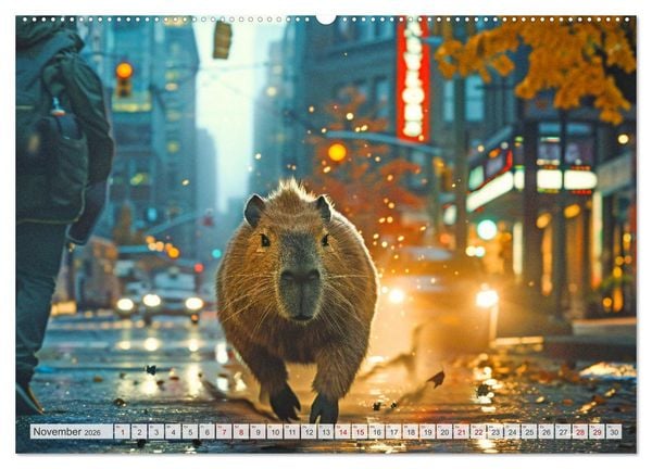 Produktbild: Capybaras im Alltag - Ein Jahr voller Abenteuer (hochwertiger Premium Wandkalender 2026 DIN A2 quer), Kunstdruck in Hochglanz