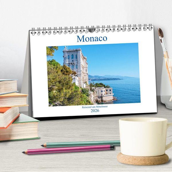 Produktbild: Monaco - Reiseziel am Mittelmeer (Tischkalender 2026 DIN A5 quer), CALVENDO Monatskalender