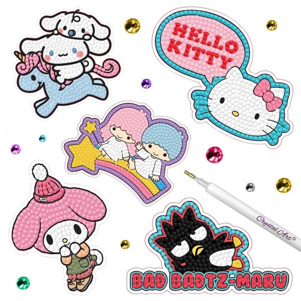 Produktbild: Craft Buddy CA-33HKUSTK - Crystal Art, Hello Kitty and Sticker Pack, Diamant-Malerei-Set