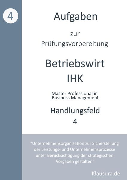 Produktbild: Aufgaben zur Pr&uuml;fungsvorbereitung gepr&uuml;fte Betriebswirte IHK