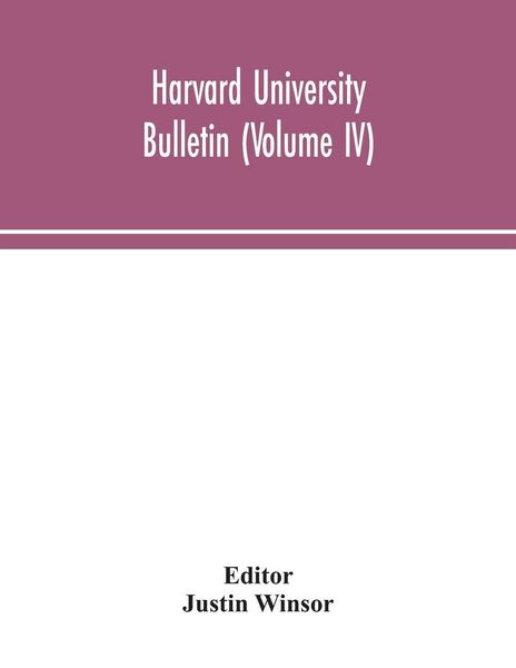Produktbild: Harvard University Bulletin (Volume IV)