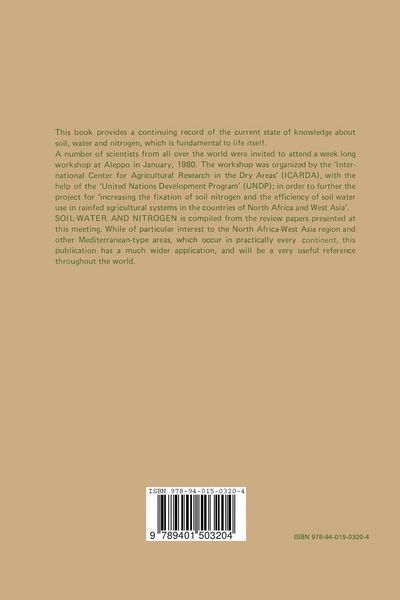 Produktbild: Soil Water and Nitrogen in Mediterranean-type Environments