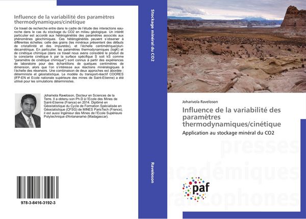 Produktbild: Influence de la variabilit&eacute; des param&egrave;tres thermodynamiques/cin&eacute;tique