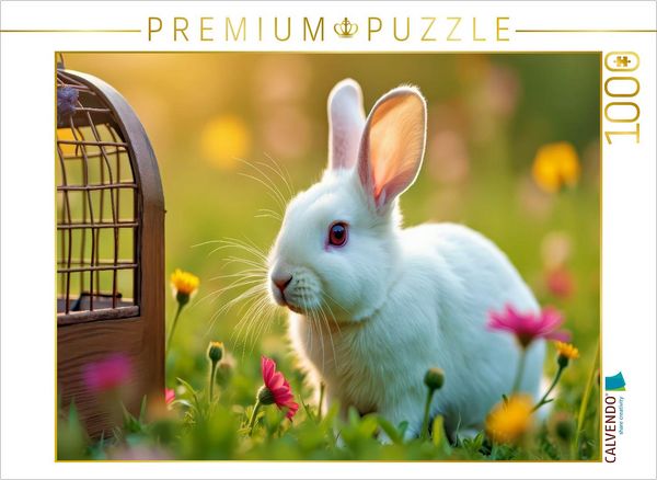 CALVENDO Puzzle Kuscheln, hoppeln, Herzen erobern. | 1000 Teile Lege-Größe 64x48cm Foto-Puzzle für glückliche Stunden