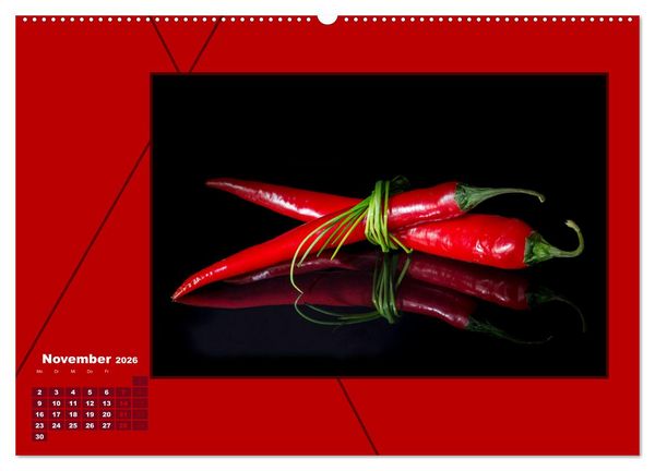 Produktbild: Powerfarbe Rot (Wandkalender 2026 DIN A2 quer), CALVENDO Monatskalender