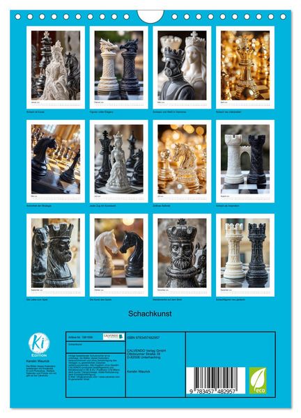 Produktbild: Schachkunst (Wandkalender 2026 DIN A4 hoch), CALVENDO Monatskalender