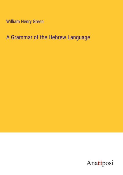 Produktbild: A Grammar of the Hebrew Language