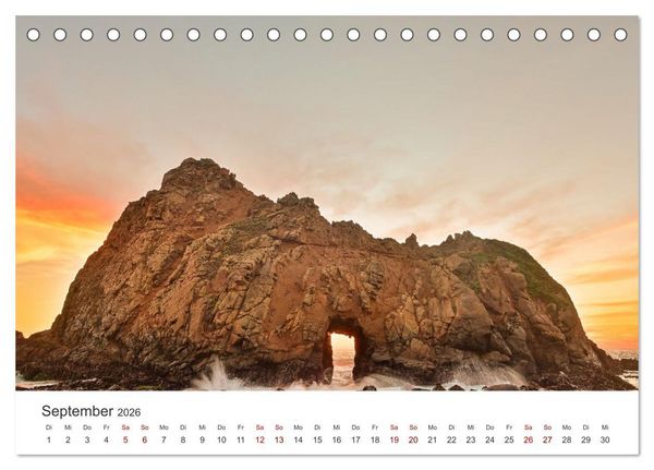 Produktbild: Kalifornien - The Golden State (Tischkalender 2026 DIN A5 quer), CALVENDO Monatskalender