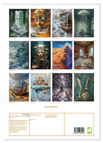 Produktbild: Surrealismus (hochwertiger Premium Wandkalender 2026 DIN A2 hoch), Kunstdruck in Hochglanz