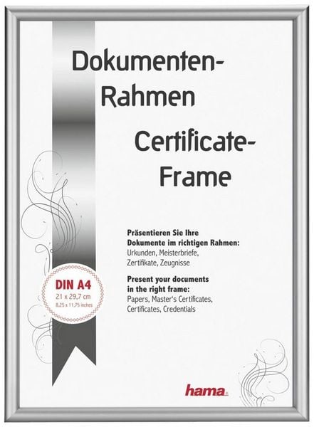 Hama 00063770 Bilder Wechselrahmen (B x H x T) 220 x 310 x 25 mm Silber