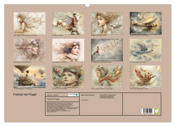 Produktbild: Freiheit hat Fl&uuml;gel (Wandkalender 2026 DIN A2 quer), CALVENDO Monatskalender
