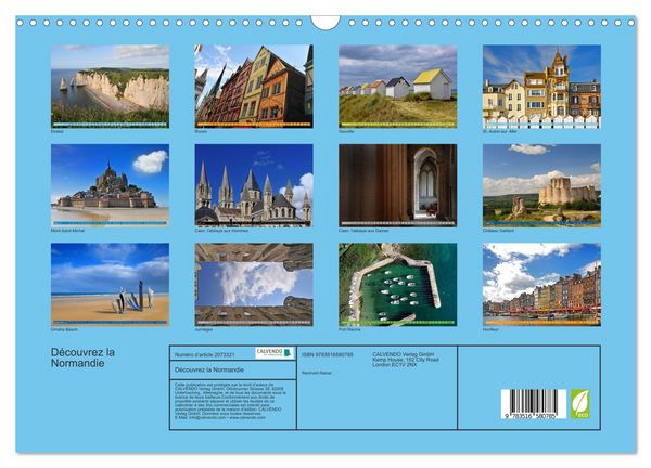 Produktbild: D&eacute;couvrez la Normandie (Calendrier mural 2026 DIN A3 vertical), CALVENDO calendrier mensuel