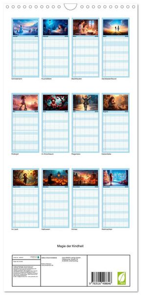 Produktbild: Familienplaner 2026 - Magie der Kindheit mit 5 Spalten (Wandkalender, 21 x 45 cm) CALVENDO
