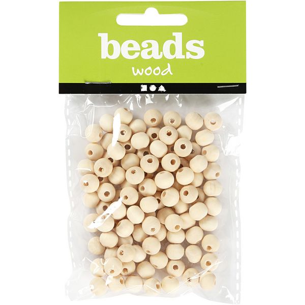 Produktbild: Creativ Company Holzperle, D 8 mm, Lochgr&ouml;&szlig;e 2 mm, 100 Stk