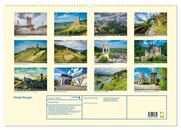 Produktbild: Mosel-Burgen (Wandkalender 2026 DIN A2 quer), CALVENDO Monatskalender