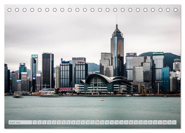 Produktbild: HONGKONG Skyline und Stadtleben (Tischkalender 2026 DIN A5 quer), CALVENDO Monatskalender