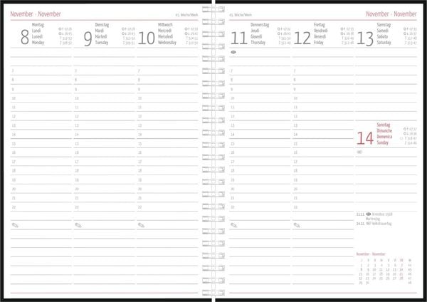 Produktbild: Wochenplaner Balacron schwarz A5 Ringbuch 2027