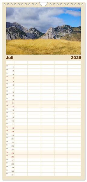 Produktbild: Familienplaner 2026 - Sutjeska-Nationalpark mit 5 Spalten (Wandkalender, 21 x 45 cm) CALVENDO