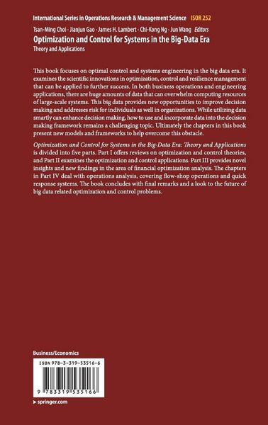 Produktbild: Optimization and Control for Systems in the Big-Data Era