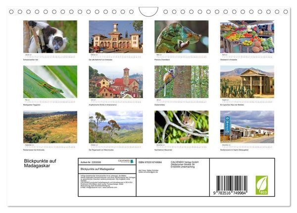Produktbild: Blickpunkte auf Madagaskar (Wandkalender 2027 DIN A4 quer), CALVENDO Monatskalender