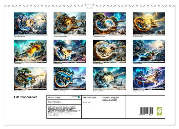 Produktbild: Gitarrenhorizonte (Wandkalender 2026 DIN A3 quer), CALVENDO Monatskalender