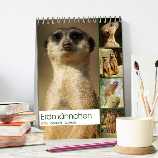 Produktbild: Erdm&auml;nnchen-Meerkats-Surikate (Tischkalender 2026 DIN A5 hoch), CALVENDO Monatskalender