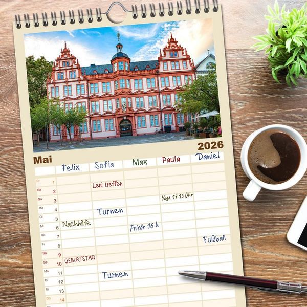Produktbild: Familienplaner 2026 - Mainz - Gutenbergstadt am Rhein mit 5 Spalten (Wandkalender, 21 x 45 cm) CALVENDO