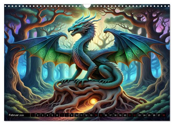 Produktbild: Drachen - Mystische Wesen (Wandkalender 2026 DIN A3 quer), CALVENDO Monatskalender