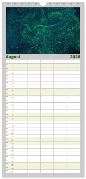Produktbild: Familienplaner 2026 - Die Erde aus dem All mit 5 Spalten (Wandkalender, 21 x 45 cm) CALVENDO