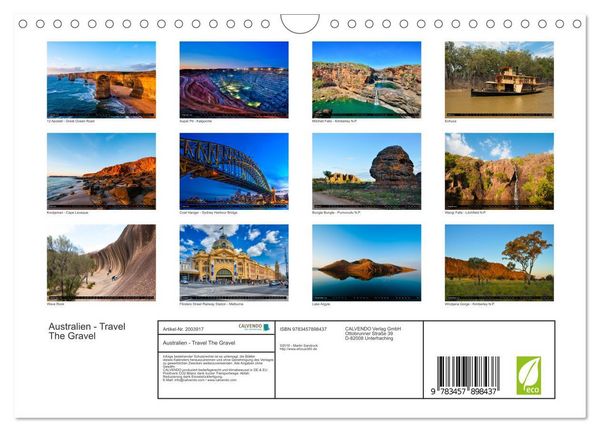 Produktbild: Australien - Travel The Gravel (Wandkalender 2026 DIN A4 quer), CALVENDO Monatskalender