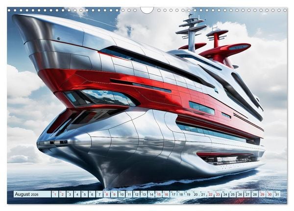 Produktbild: Wogen der Zukunft - Futuristische Jachten (Wandkalender 2026 DIN A3 quer), CALVENDO Monatskalender