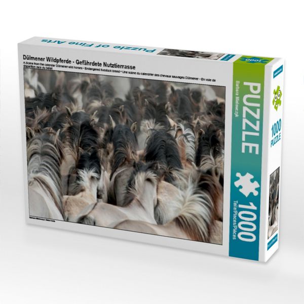 CALVENDO Puzzle Dülmener Wildpferde - Gefährdete Nutztierrasse | 1000 Teile Lege-Größe 64x48cm Foto-Puzzle für glückliche Stunden