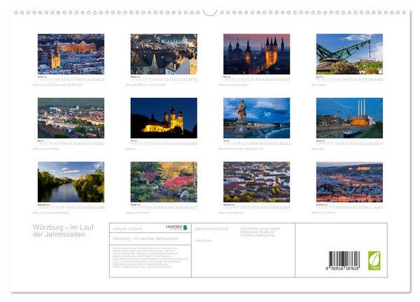 Produktbild: W&uuml;rzburg - Im Lauf der Jahreszeiten (hochwertiger Premium Wandkalender 2026 DIN A2 quer), Kunstdruck in Hochglanz
