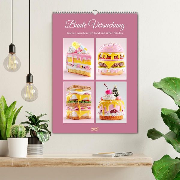 Produktbild: Bunte Versuchung. Tr&auml;ume zwischen Fast Food und s&uuml;&szlig;en S&uuml;nden (Wandkalender 2027 DIN A2 hoch), CALVENDO Monatskalender