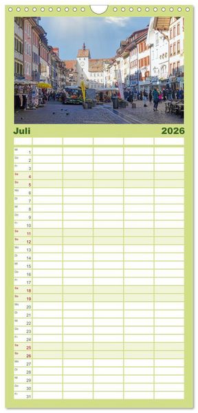 Produktbild: Familienplaner 2026 - Waldshut - liebenswertes St&auml;dtle am Hochrhein mit 5 Spalten (Wandkalender, 21 x 45 cm) CALVENDO
