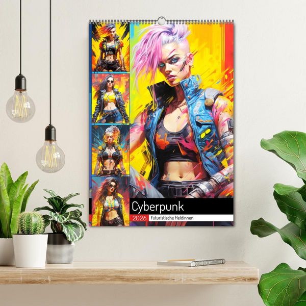 Produktbild: Cyberpunk. Futuristische Heldinnen (Wandkalender 2026 DIN A2 hoch), CALVENDO Monatskalender