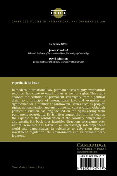 Produktbild: Sovereignty Over Natural Resources
