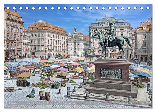 Produktbild: Wien um das Jahr 1900 - Fotos neu restauriert und koloriert (Tischkalender 2026 DIN A5 quer), CALVENDO Monatskalender