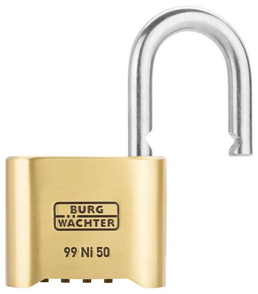 Produktbild: Burg W&auml;chter No. 99 Ni 50 SB Vorh&auml;ngeschloss Messing Zahlenschloss