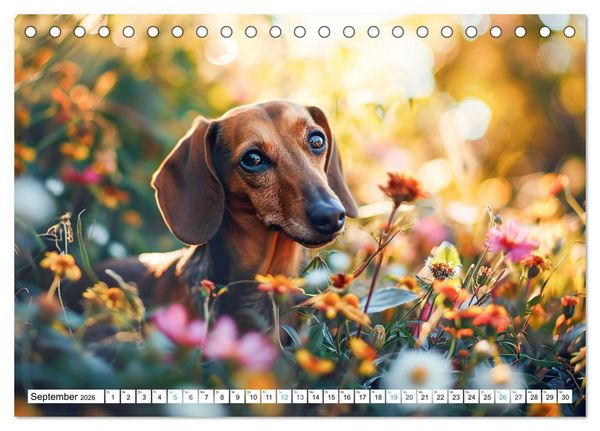 Produktbild: Zauberhafte Dackel (Tischkalender 2026 DIN A5 quer), CALVENDO Monatskalender