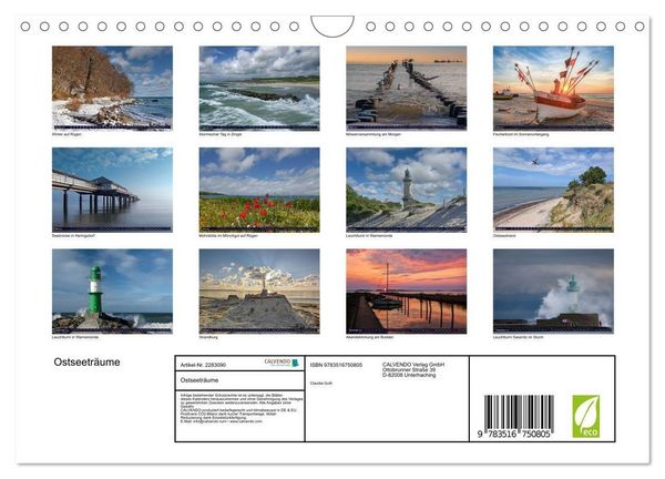 Produktbild: Ostseetr&auml;ume (Wandkalender 2027 DIN A4 quer), CALVENDO Monatskalender