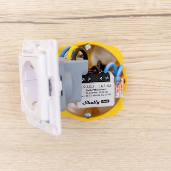 Produktbild: Shelly PM Mini Gen3 Schalt-Messaktor Wi-Fi, Bluetooth