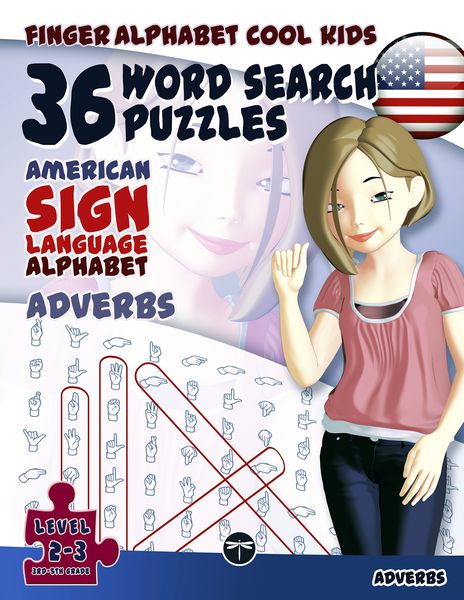 Produktbild: 36 Word Search Puzzles with The American Sign Language Alphabet &ndash; Adverbs
