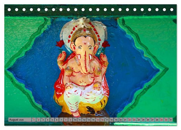 Produktbild: Typisch Indien - Ganesha der Elefantengott (Tischkalender 2026 DIN A5 quer), CALVENDO Monatskalender