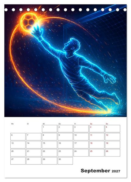 Produktbild: Vision Fu&szlig;ball Licht - Kraft - Spiel (Tischkalender 2027 DIN A5 hoch), CALVENDO Monatskalender