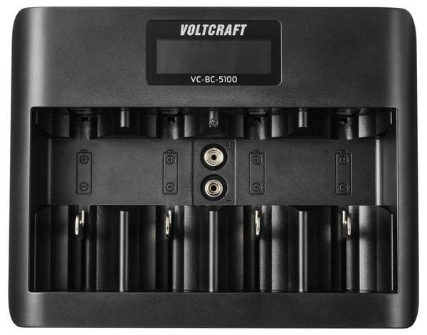 Produktbild: VOLTCRAFT VC-BC-5100 Rundzellen-Ladeger&auml;t NiMH, LiIon Mignon (AA), Micro (AAA), Baby (C), Mono (D), 9 V Block