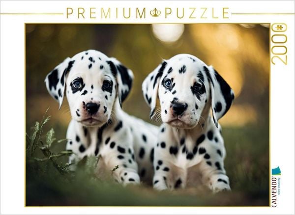 CALVENDO Puzzle Zwei goldige Dalmatiner Welpen | 2000 Teile Lege-Größe 90x67cm Foto-Puzzle für glückliche Stunden